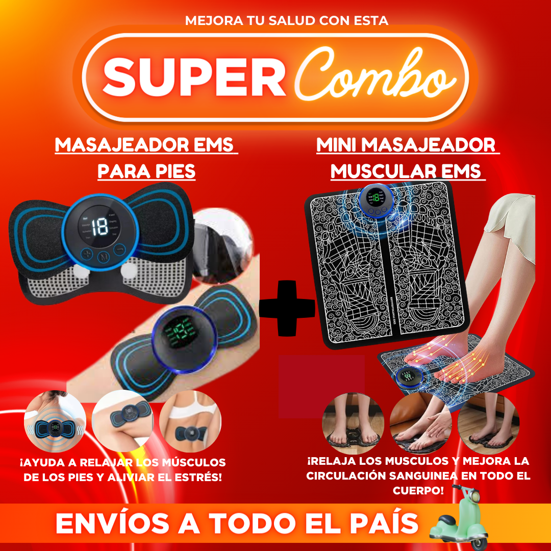 Super Combo Antiestrés Masajeador para pies + Mini masajeador corporal